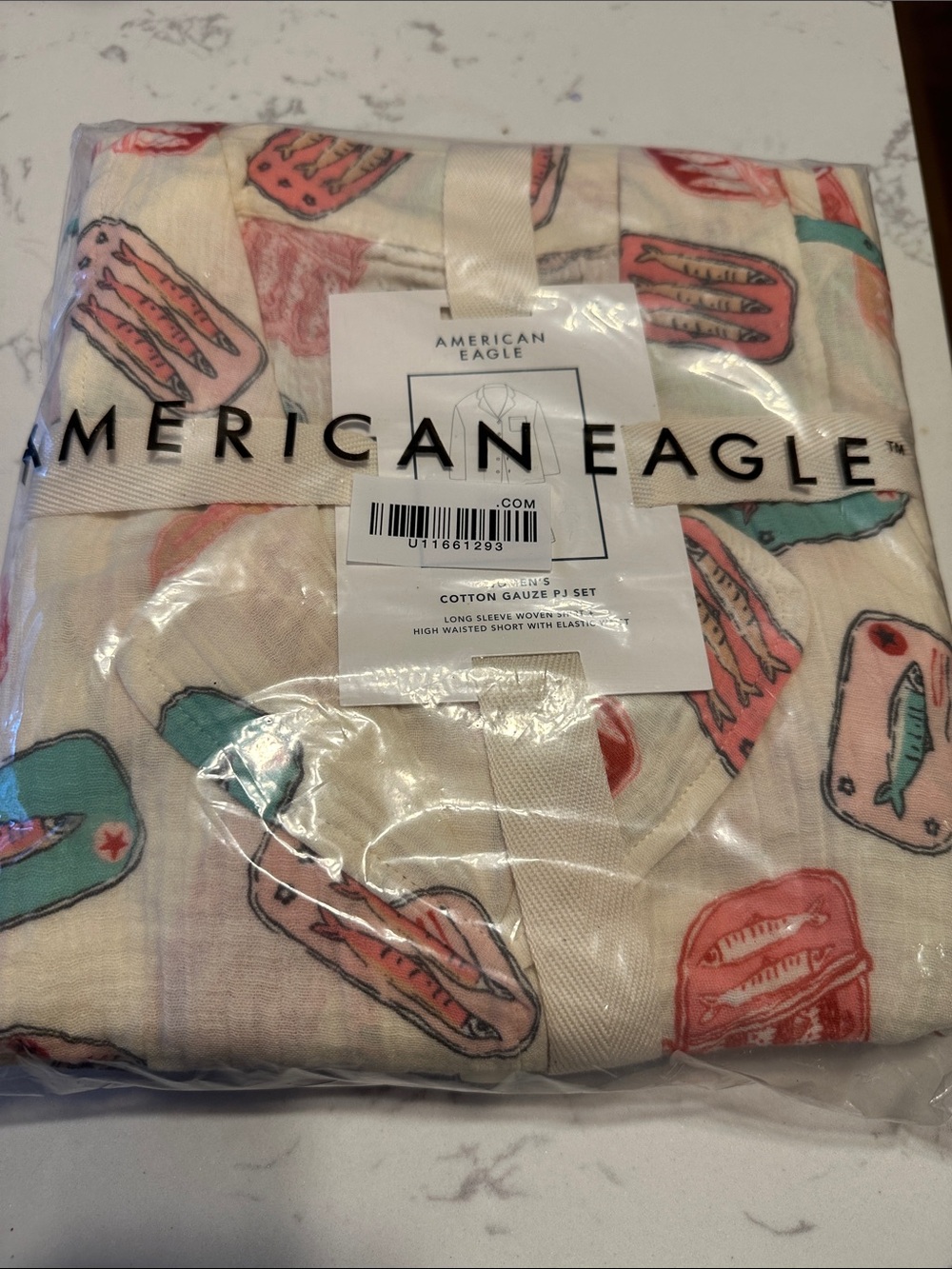 American Eagle Sardine Cotton Gauze PJ Set, NWT! - Picture 2 of 7